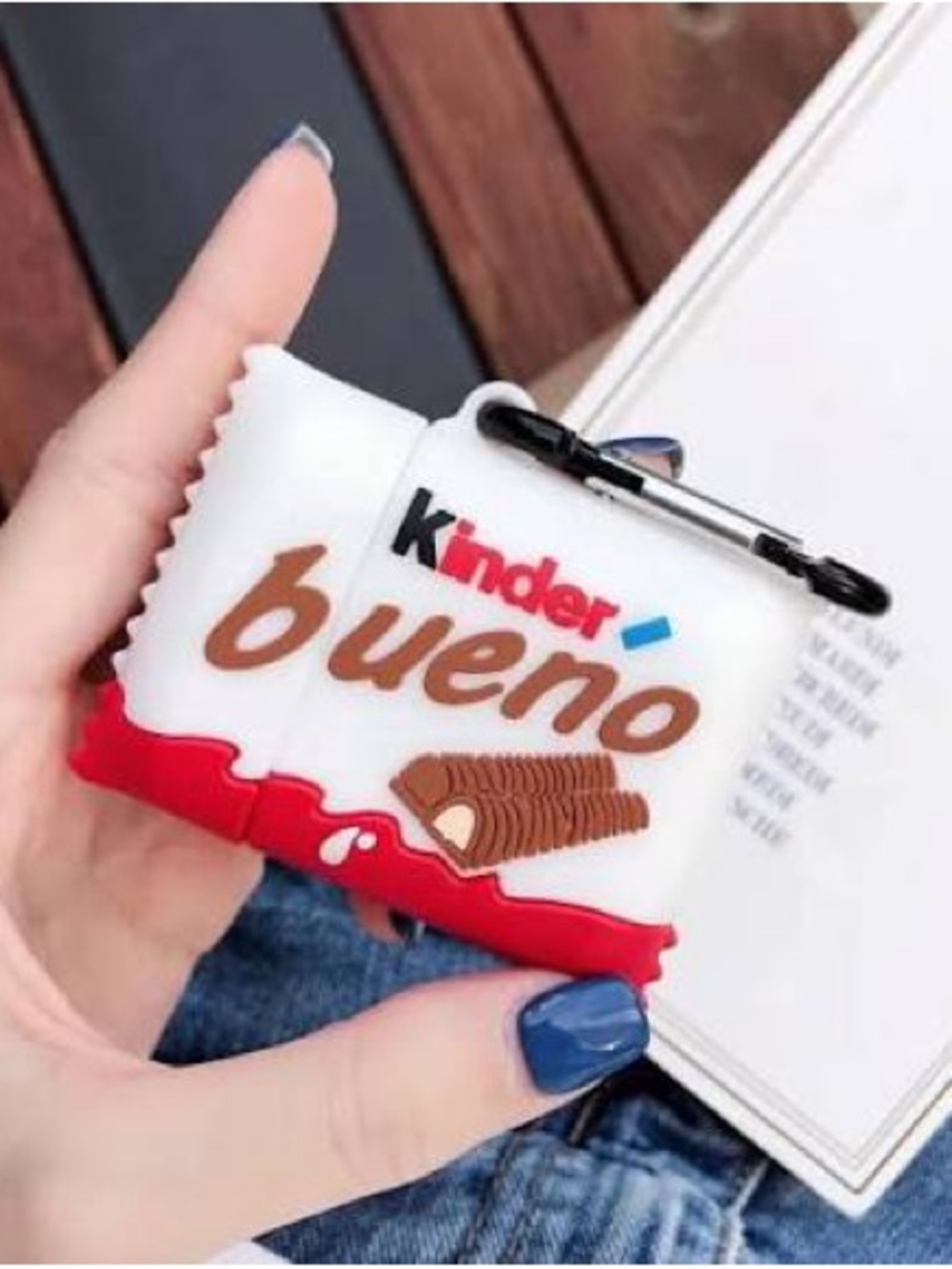 Kinder Bueno Themed White & Red Protective Case with Clip